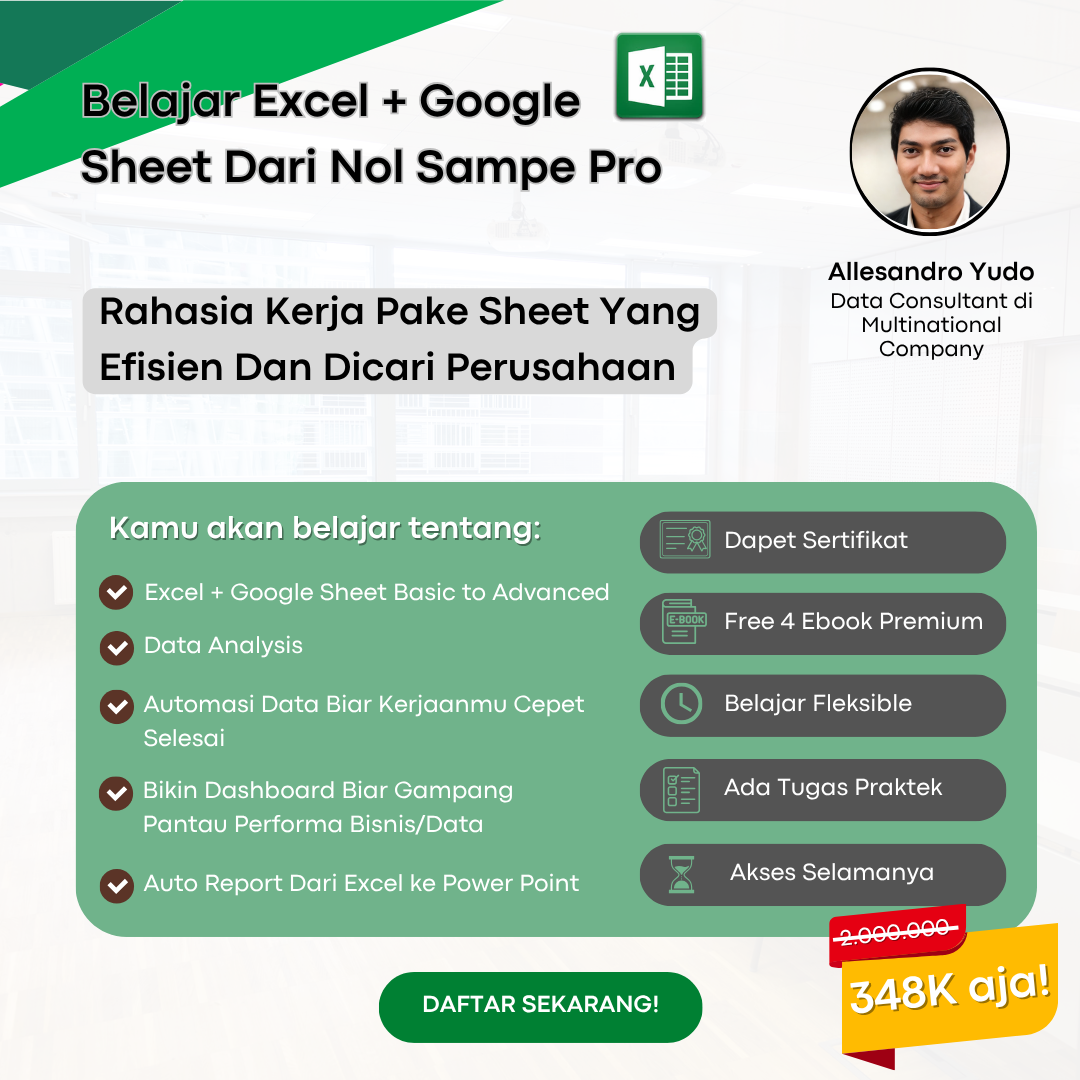 Excel + Google Sheet Excel dan Google Spreadsheet dari nol